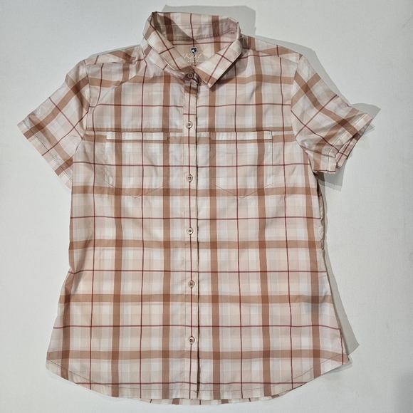 Kuhl Tops - Kuhl Kamp Plaid Shirt Womens XS Peach Lightweight Hiking Outdoor Activewear